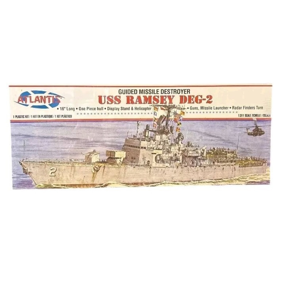 ATLANTIS M8294 USS RAMSEY DEG-2 GUIDED MISSLE DESTROYER 16" MODEL KIT New In Box